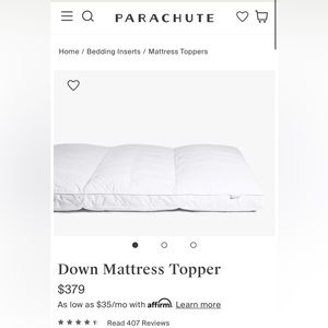 Parachute Home Down Mattress Topper